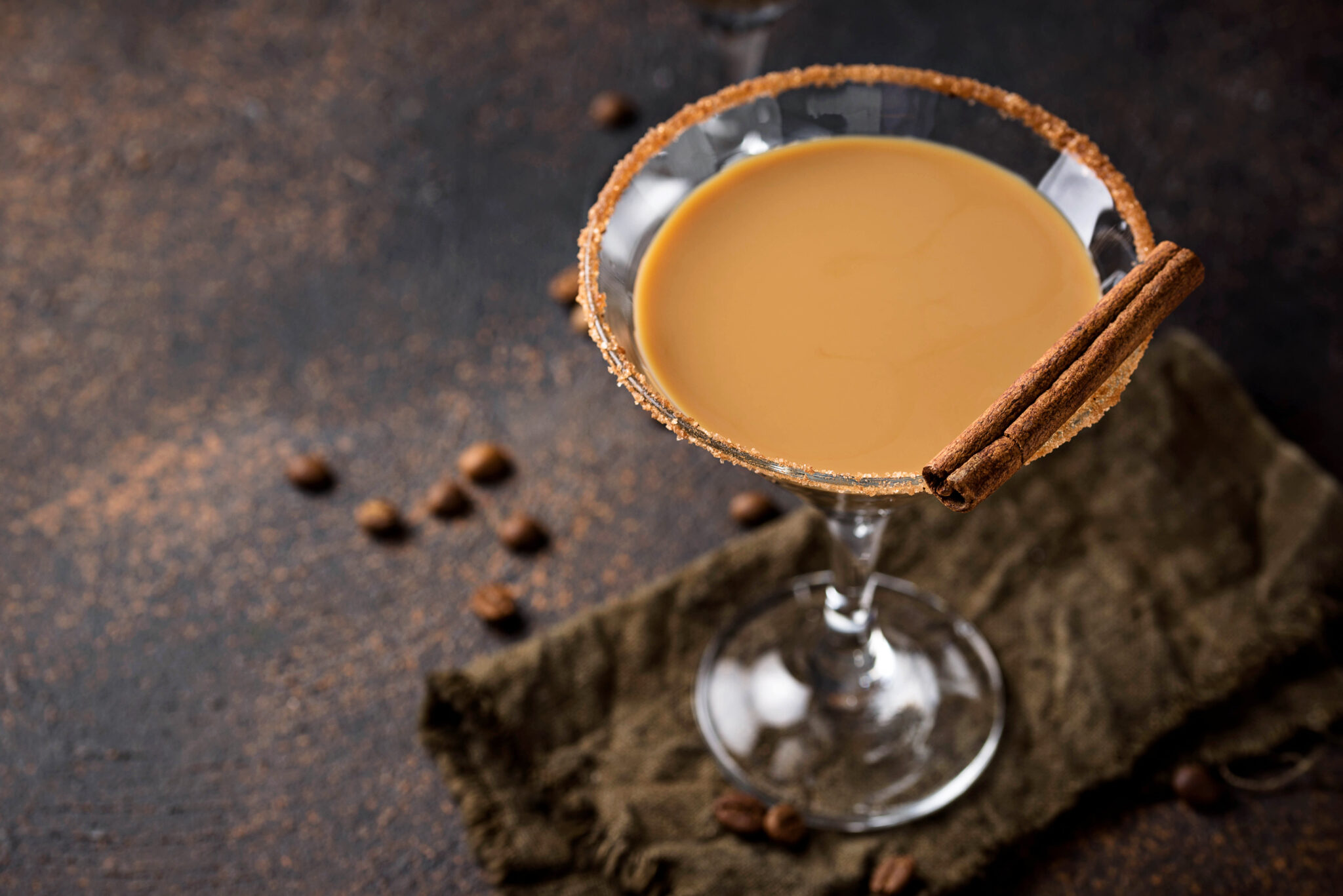 Chocolate martini cocktail or coffee Irish cream liquor